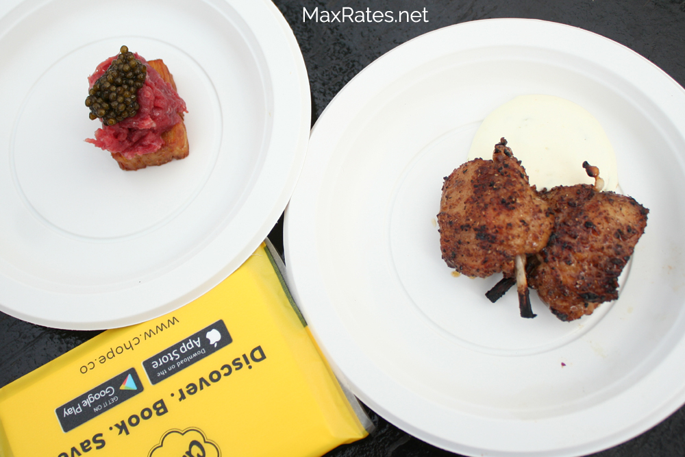 Burnt Ends' Steak Frites and Jamaican Chicken with Lime Crema at Michelin Guide Street Food Festival 2019.