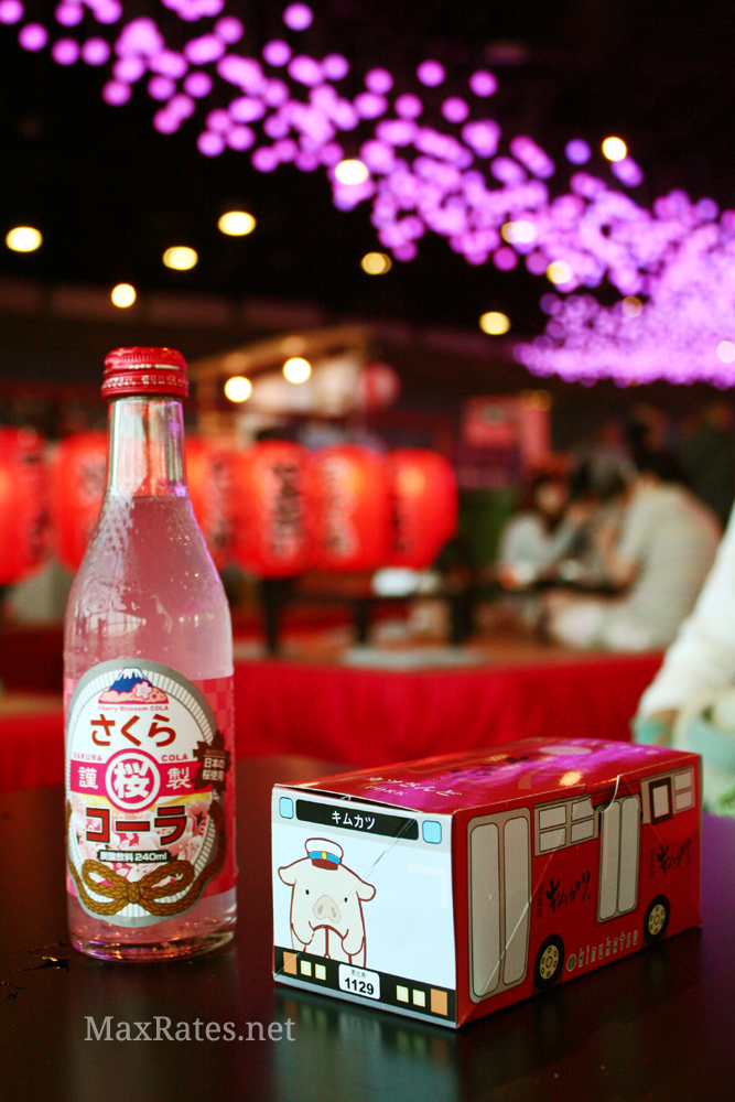 Sakura Cola and Kimukatsu's Pork Katsu Sandwich at Gardens by the Bay's Sakura Matsuri: Nippon Street 2019.