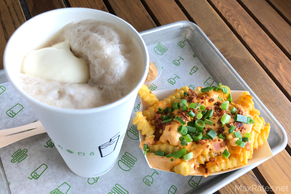 Shake Shack Singapore's sambal mayo fries and root beer float.